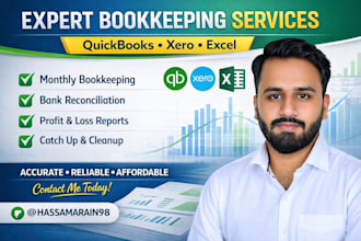 do bookkeeping, bank reconciliation and financial reporting