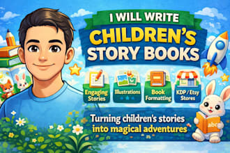 do children story book illustrations and children book canva design book cover