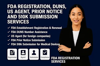 fda facility registration, device listing, gmp and 510k documentation