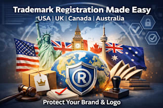 file your trademark application in USA, UK, canada, australia for startup brand