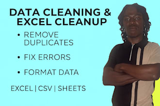 clean, organize, and format your excel or CSV data for analysis