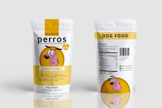 design pet food packaging design, bags, pouches  for dog food and cat food