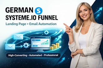 german systeme io,sales funnel in clickfunnels, gohighlevel, landing page design