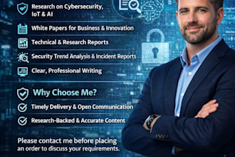 create cybersecurity, iot and ai reports and white papers