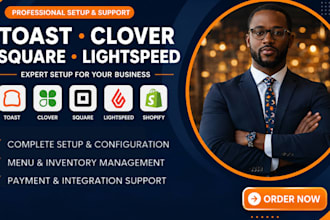 setup toast pos, clover pos, square pos, loyverse pos system