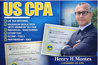 handle US tax filing and irs forms 1040, 1065, 1120, 5472