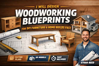 design woodworking blueprints for DIY furniture and home builds fast