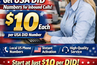 setup usa did numbers, sip trunks