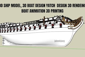 do 3d boat design, 3d ship model, 3d yacht, boat animation, 3d boat model