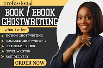write fiction and nonfiction book ghostwriter for your romance book ghostwriter