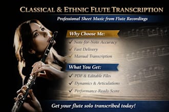 transcribe classical flute solos into clean, professional sheet music