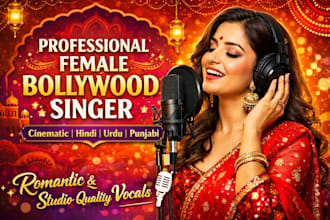 sing cinematic hindi punjabi urdu romantic song as a professional female vocal