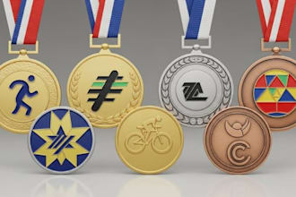 design running, cycling event medal and badges