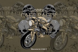 design a bold custom motorcycle illustration