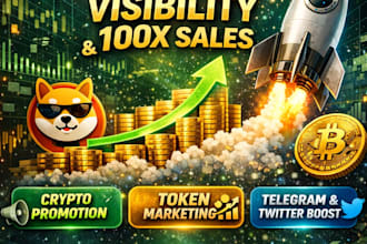 do crypto promotion, token marketing to 100x  sales and boost visibility