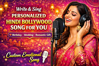 write and sing a personalized hindi bollywood song for you