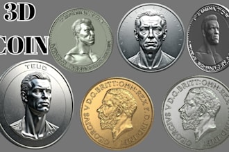 sculpt a 3d coin, bas relief, or medallion for 3d printing and cnc