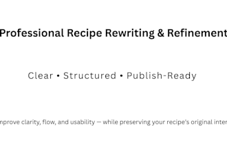 rewrite and refine your recipe professionally