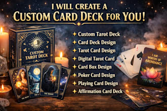 design a card deck for custom tarot cards and affirmation card decks