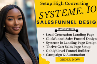 build landing page, sales funnel website in system io, ghl, samcart, clickfunnel