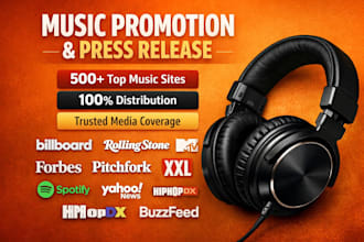 write music press release distribute PR to USA UK media