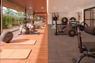 design luxury 3d gym fitness center interior home gym workout room gym rendering
