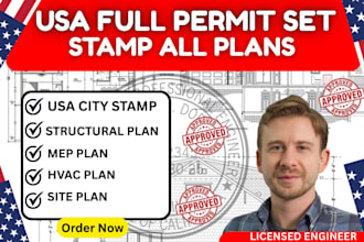 licensed architect permit ready plans architect stamp ok ca nc sc md mn pe stamp
