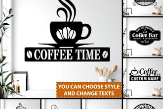 design retro hand drawn coffee mug, bar or coffee shop logo