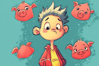 create cartoon doodle art illustration for your project