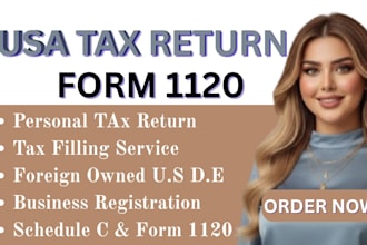prepare corporate tax return, 1120, 1065, 5472 and business tax