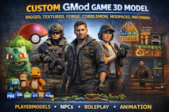 fix edit gmod game 3d model rigged textured forge cobblemon, modpacks, machinima