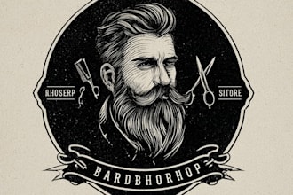 design retro vintage logo for business, tattoo barbershop