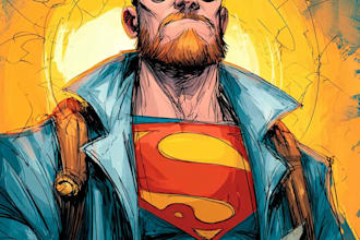 create illustrated novel, comic book cover