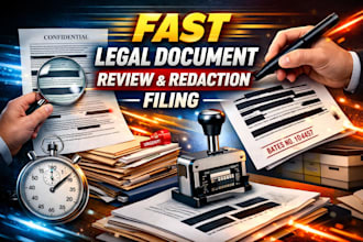 fast legal document review, redaction, bates stamping, filing
