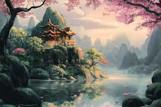 design unique fantasy environment illustrations