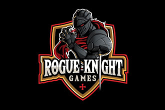 design rogue knight games logo with e sports theme