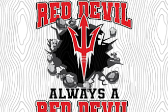 make custom motorcycle red devil logo