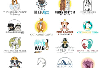 do professional animal, pet salon, veterinary and dog logo design