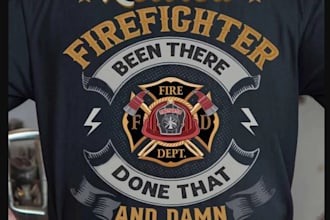 create custom firefighter t shirt logo
