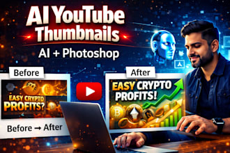 design professional youtube thumbnails using ai and photoshop