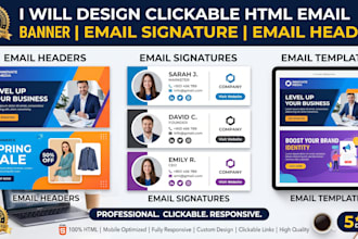 design clickable HTML email banner email signature email header website email