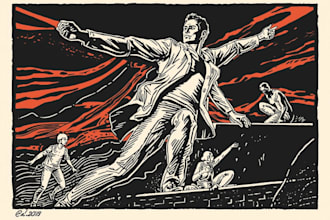 create awesome linocut illustration art