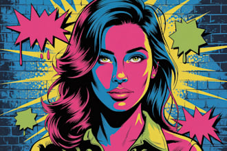 create a unique street pop art illustration