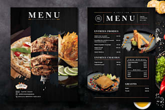 create a modern and stylish food menu design