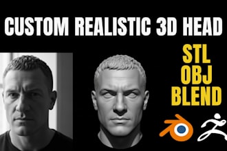 sculpt custom 3d head bust realistic face portrait model for 3d printing stl
