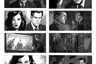 do comics book pages, storyboards, illustrations
