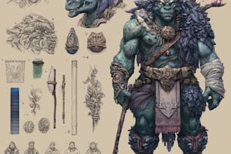 create a game character art character in unique style