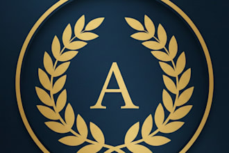 design an elegant and timeless laurel wreath logo