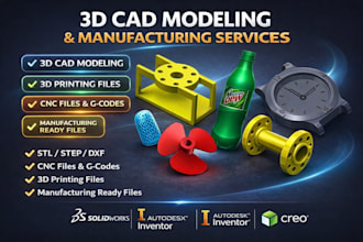 create manufacturing ready 3d cad models cnc g codes and 3d printing stl files