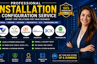 install vicidial, freepbx, asterisk, freeswitch, 3cx and magnusbilling server